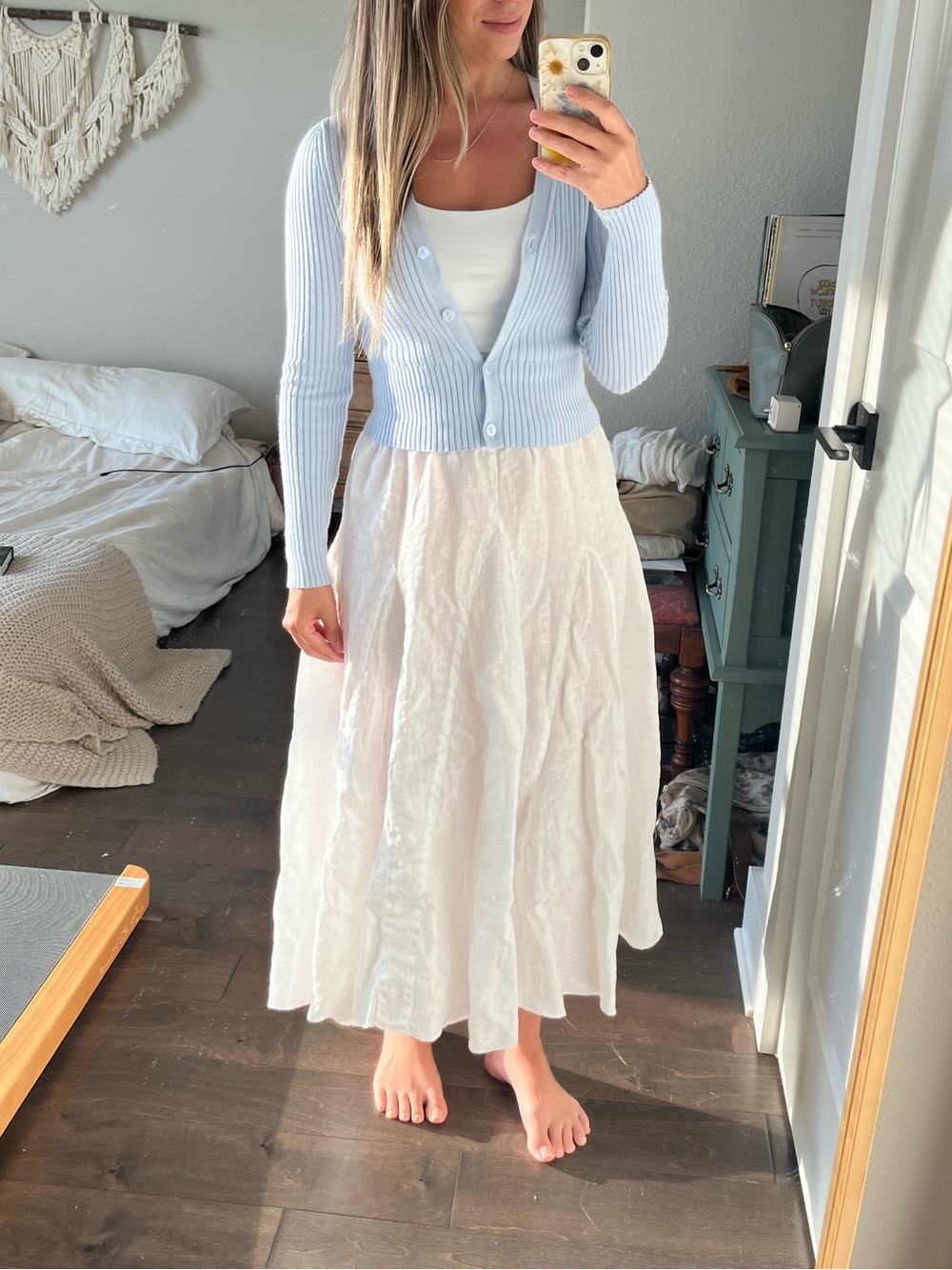 CP Shades Fanny 100% Linen White Midi Skirt - Picture 13 of 13